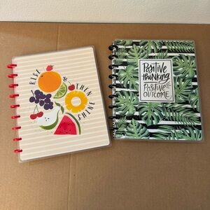 New. Happy Planner Classic Happy Notes Lot of 2 Fruit & Tropical Disc Notebooks